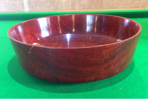 Tall Straight Sided Salad Bowl - Solid Red Gum